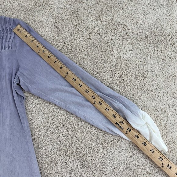 Bandolino Womens Top S Purple White Trudy Blouse Peasant Tab Sleeve NWT - Picture 11 of 16